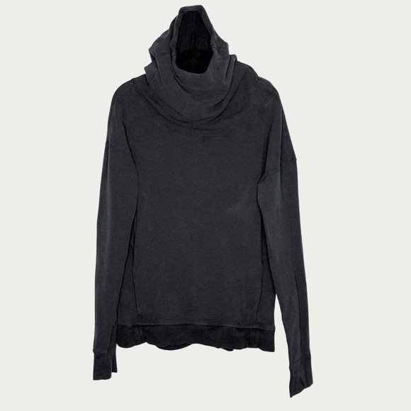 lululemon athletica Tops - Lululemon Stress Less Hoodie Navy Blue Pullover Cowl Neck 6 Women's